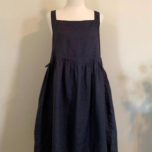 Listicle apron linen dress